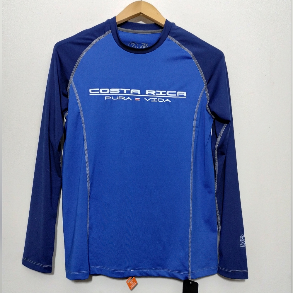 Zelva Men's S UVA/UVB Rashguard Long Sleeve Swim Shirt Pool Beach Vacation